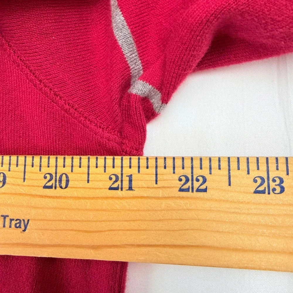 Banana Republic Men's Red Gray Striped Long Sleeve Quarter Zip Polo Shirt Size L
